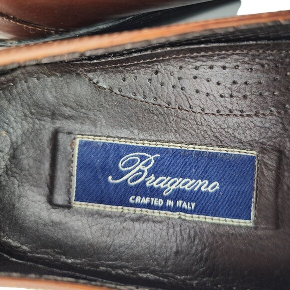 Vintage Bragano Italy Driving Casual Loafers Mens 8M Brown Basket Weave Slip-ons - Picture 11 of 11